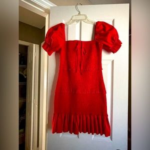Red smocked dress Fashion Nova